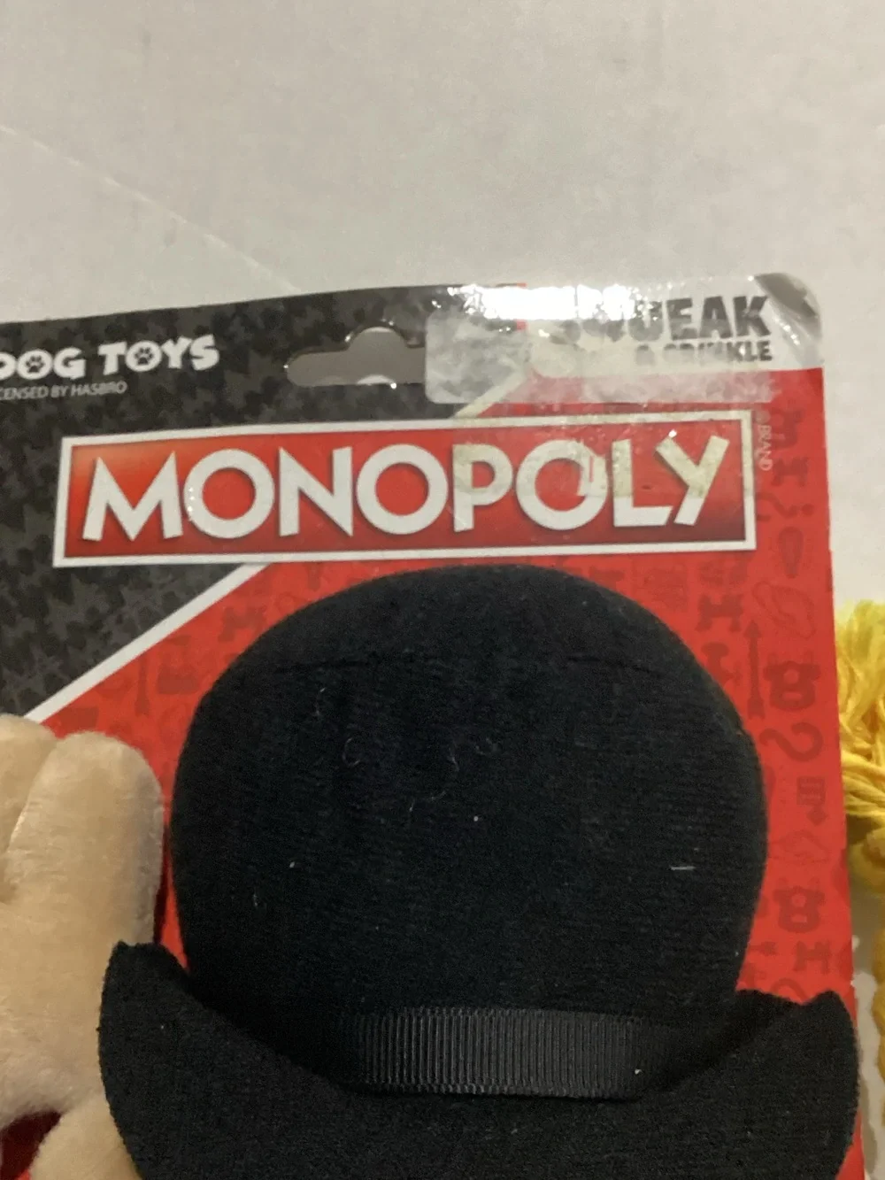 Hasbro Monopoly Mr. Plush Dog Toy - Black, Green & Yellow